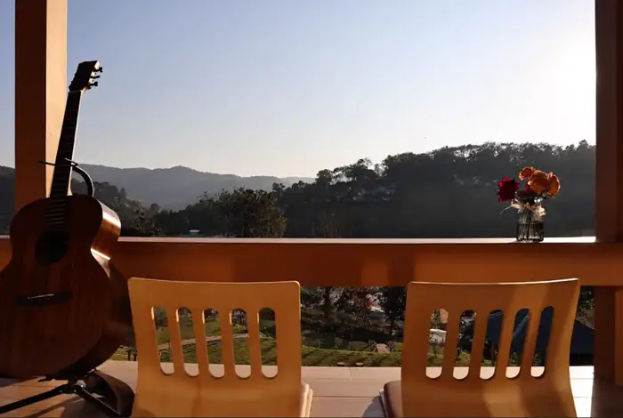 Balcony with mountain view