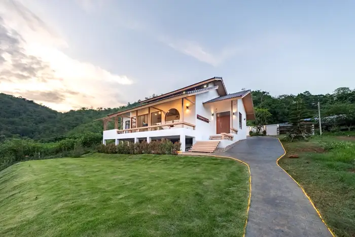 The house at dusk, angle 1