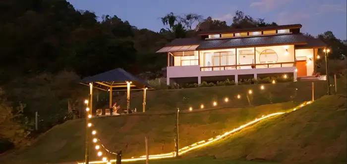 The house and sala at night