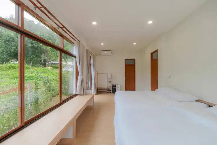 Bedroom with farm/garden view